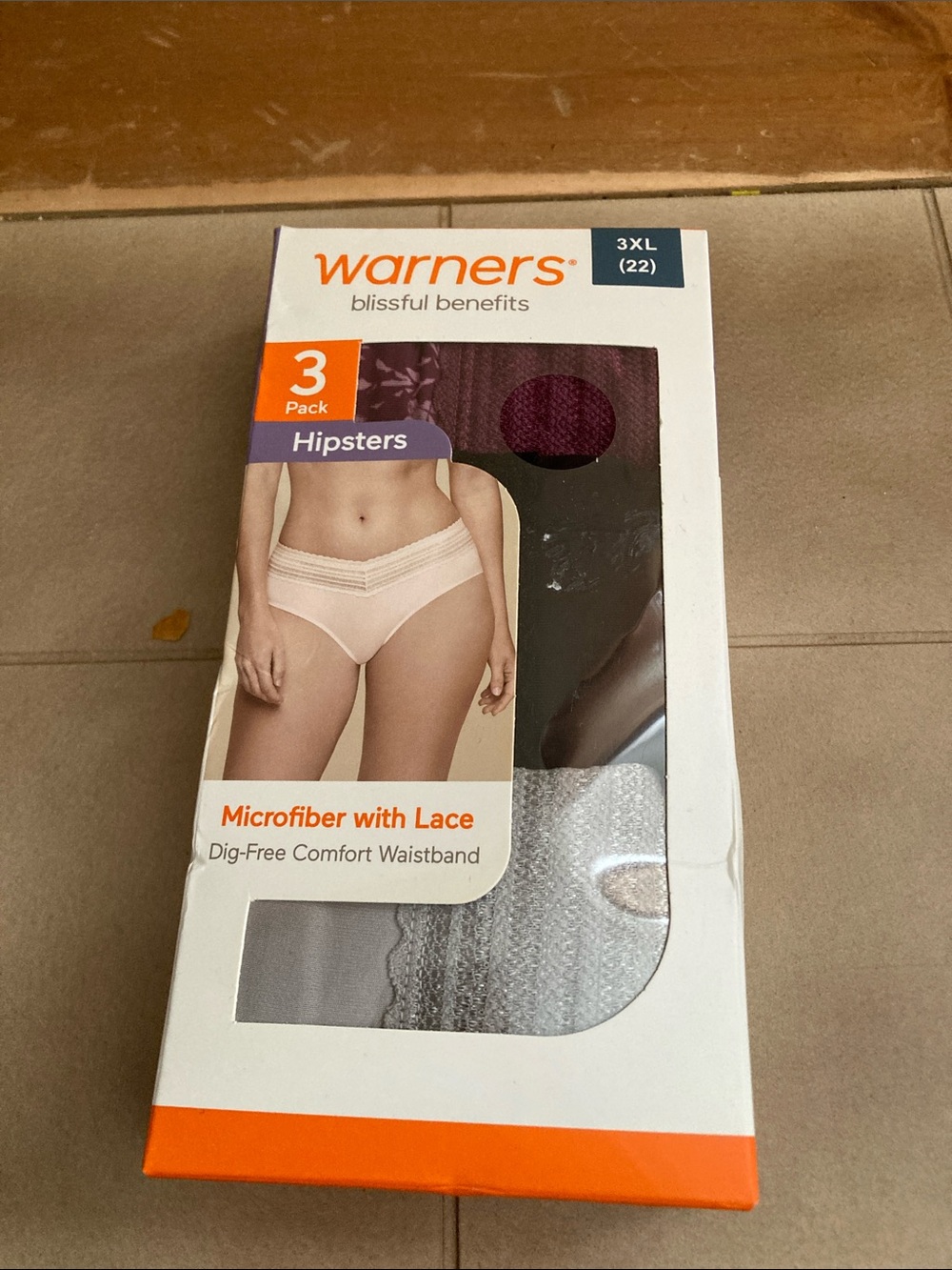 Warner's‎ Hipsters Pack - Cream, Gray, Burgundy 3XL NWT